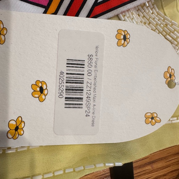 La Vie Style House Yellow Maxi Dress with Floral Accents - Picture 5 of 7